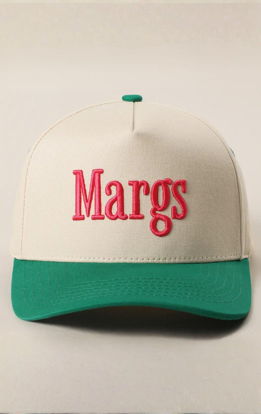 MARGS EMBROIDERED CANVAS TWO TONE TRUCKER HAT - GREEN