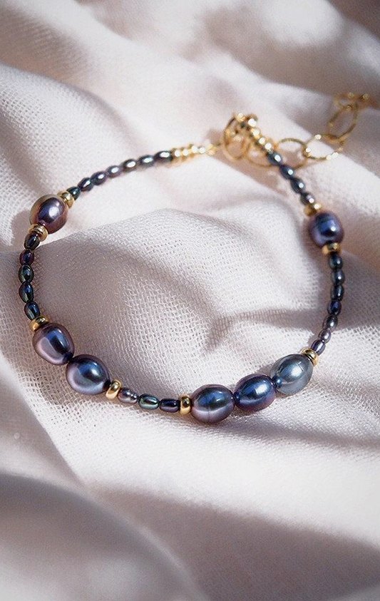 PEACOCK PEARL BEAD BRACELET - HIWAHIWA