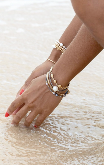 PEACOCK PEARL BEAD BRACELET - HIWAHIWA