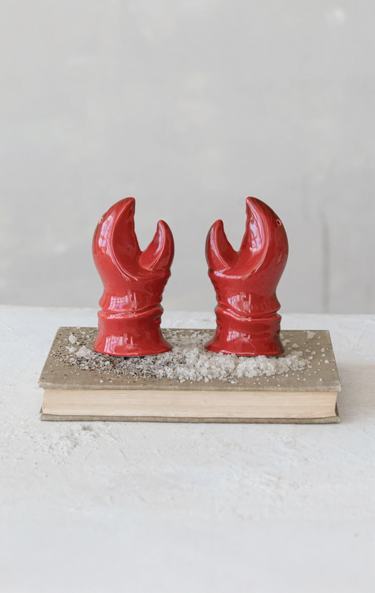 STONEWARE VINTAGE REPRODUCTION SALT & PEPPER SHAKERS, SET OF 2
