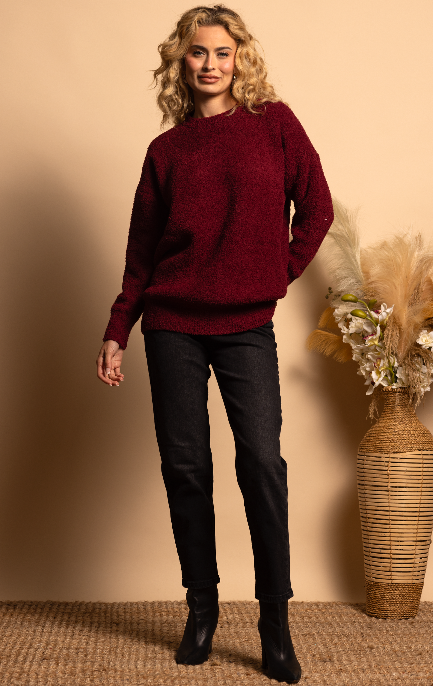 COZY SWEATER - SCARLET - XS