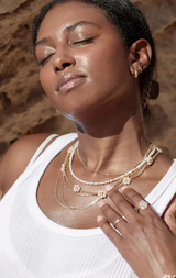 PEARL AND GOLD DAISY CHAIN NECKLACE