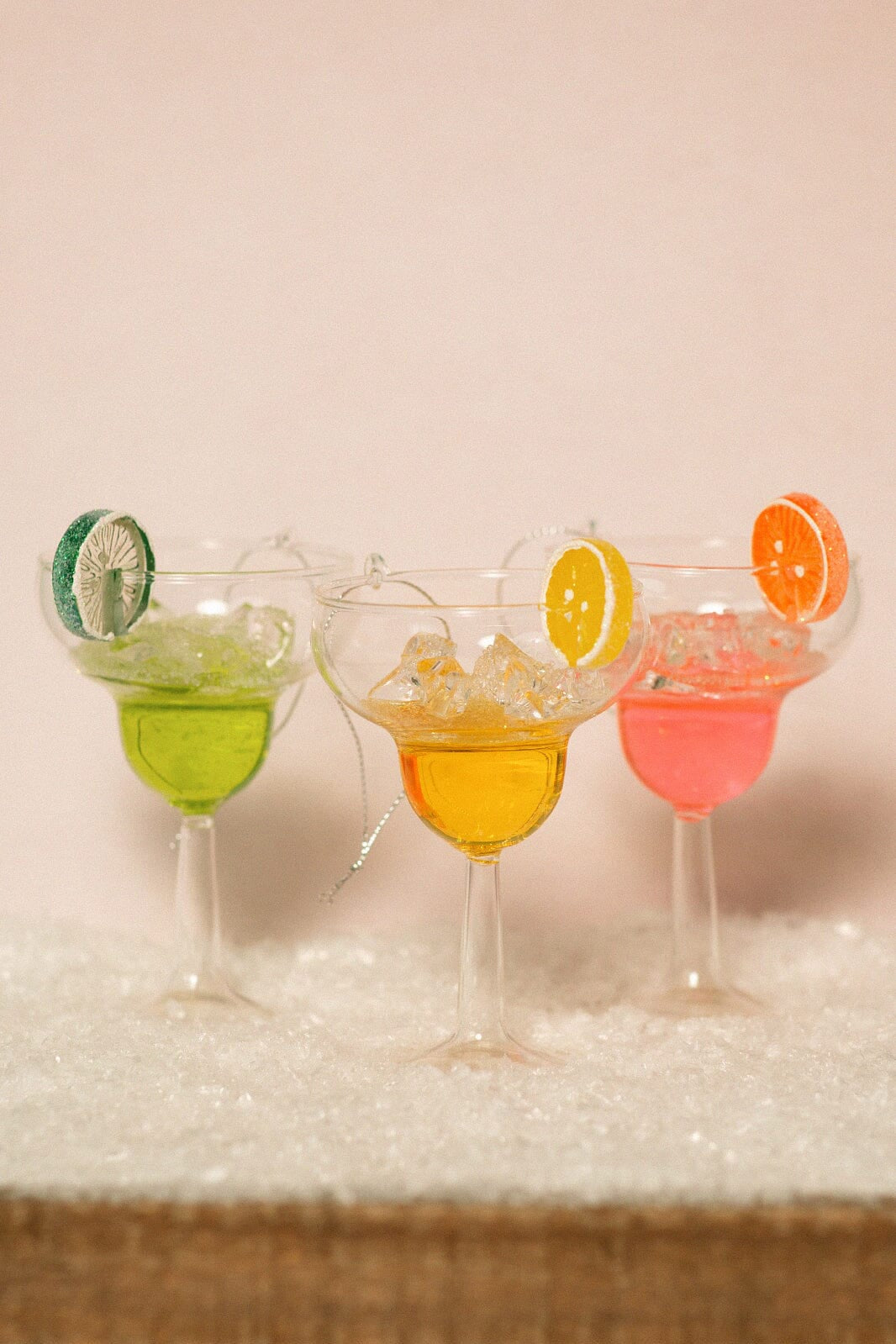 4" Glass Margarita Cocktail Ornaments - -