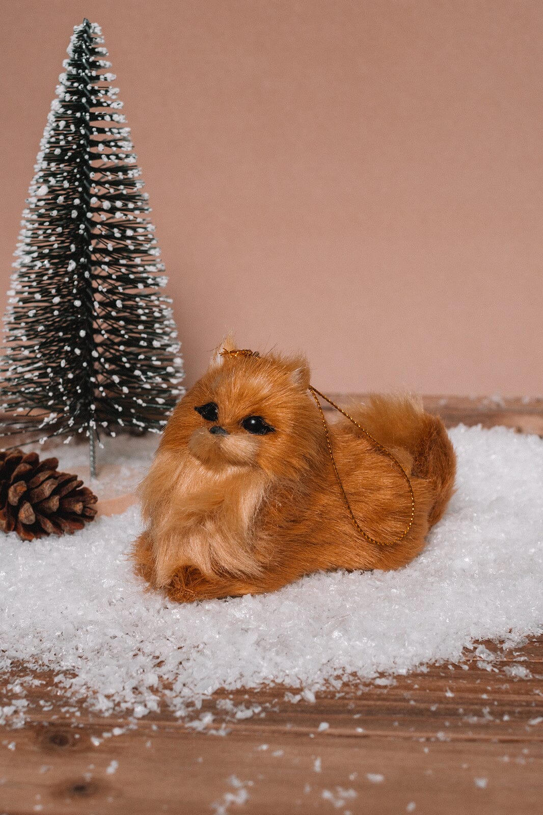 Furry Dog Ornament - -