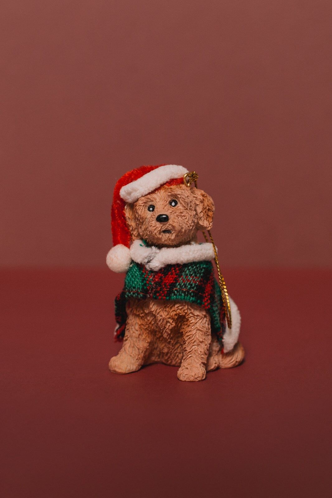 Santa's Puppy Ornament - -