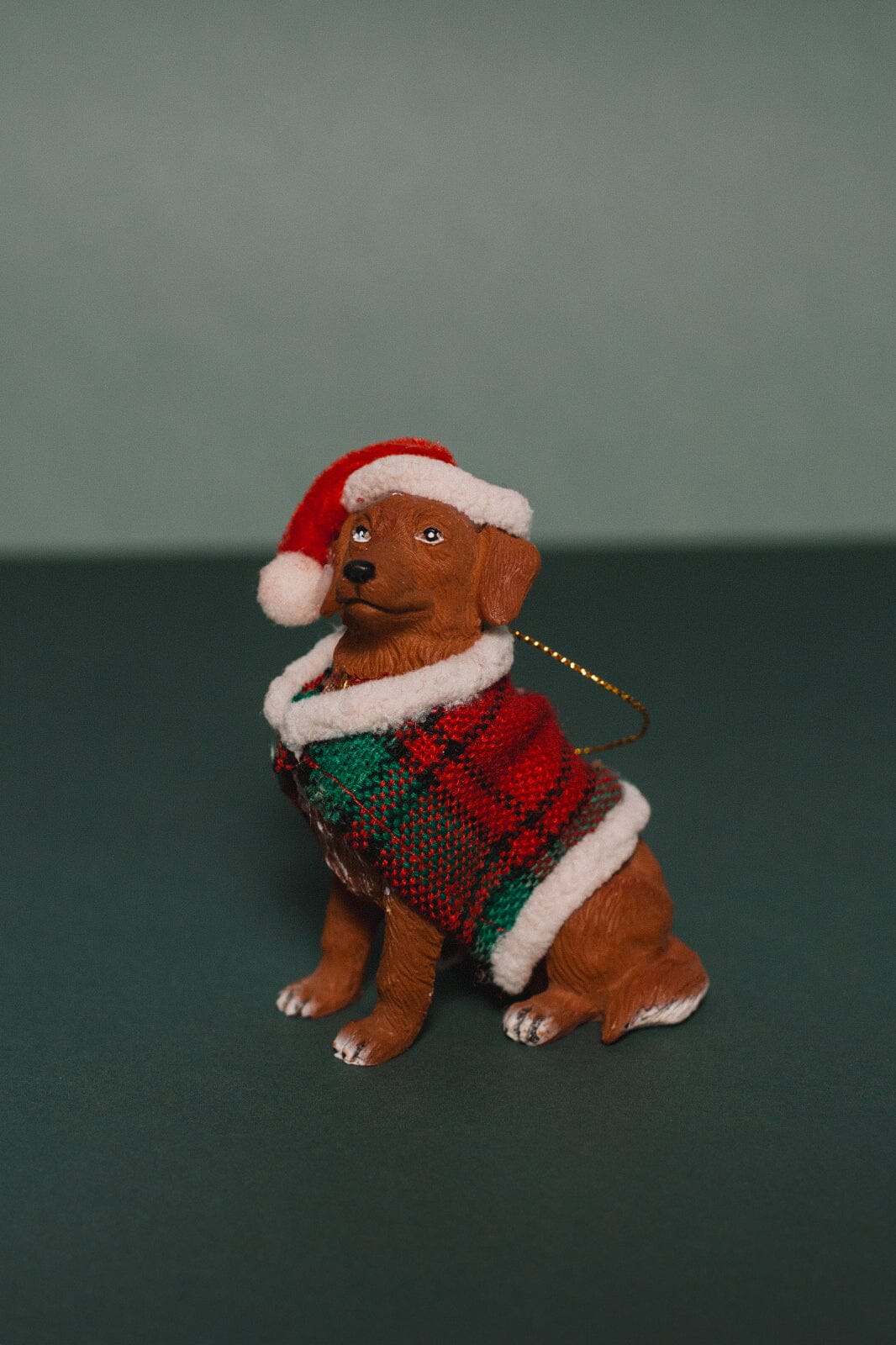 Santa's Puppy Ornament - -