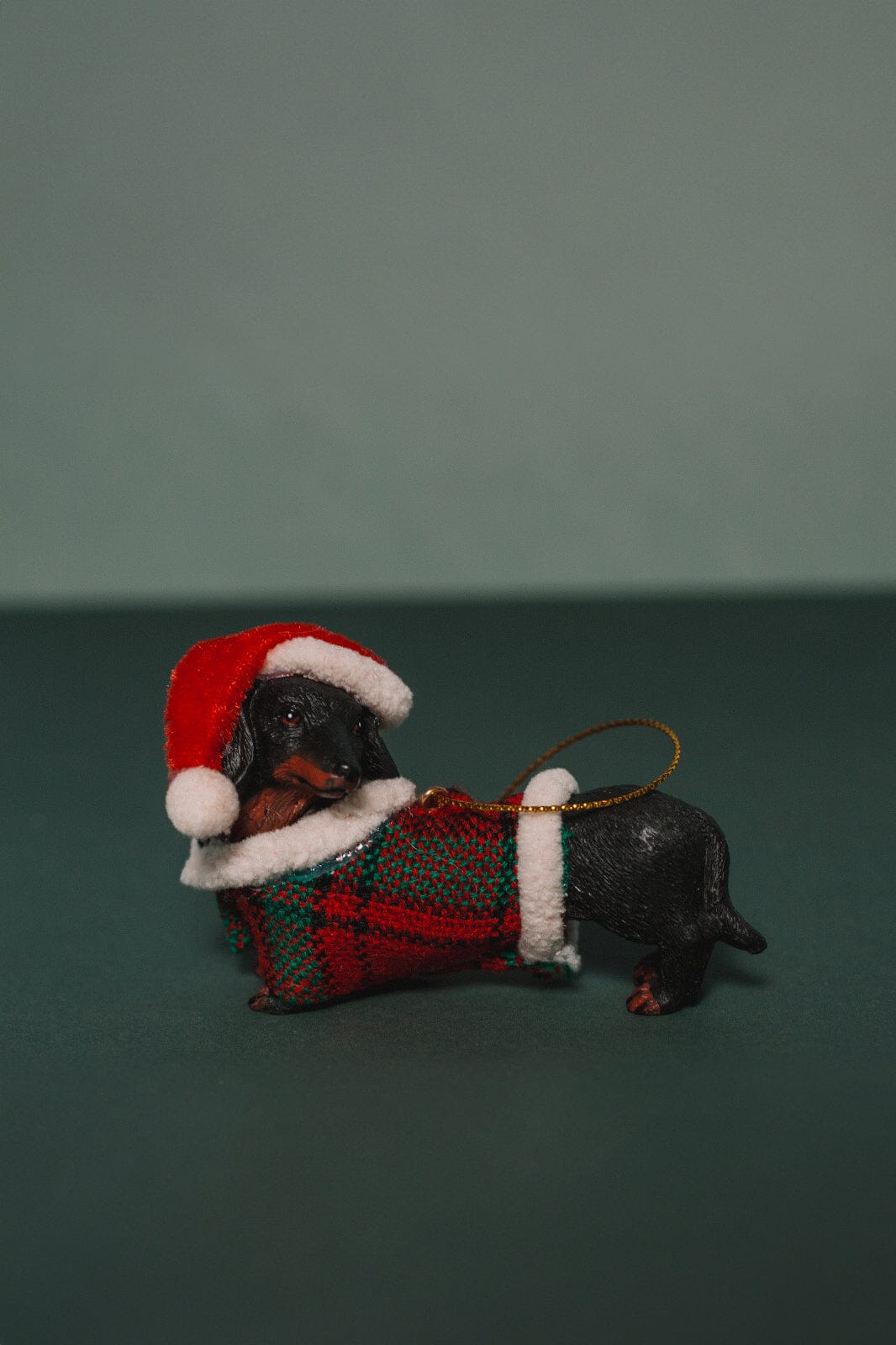 Santa's Puppy Ornament - -