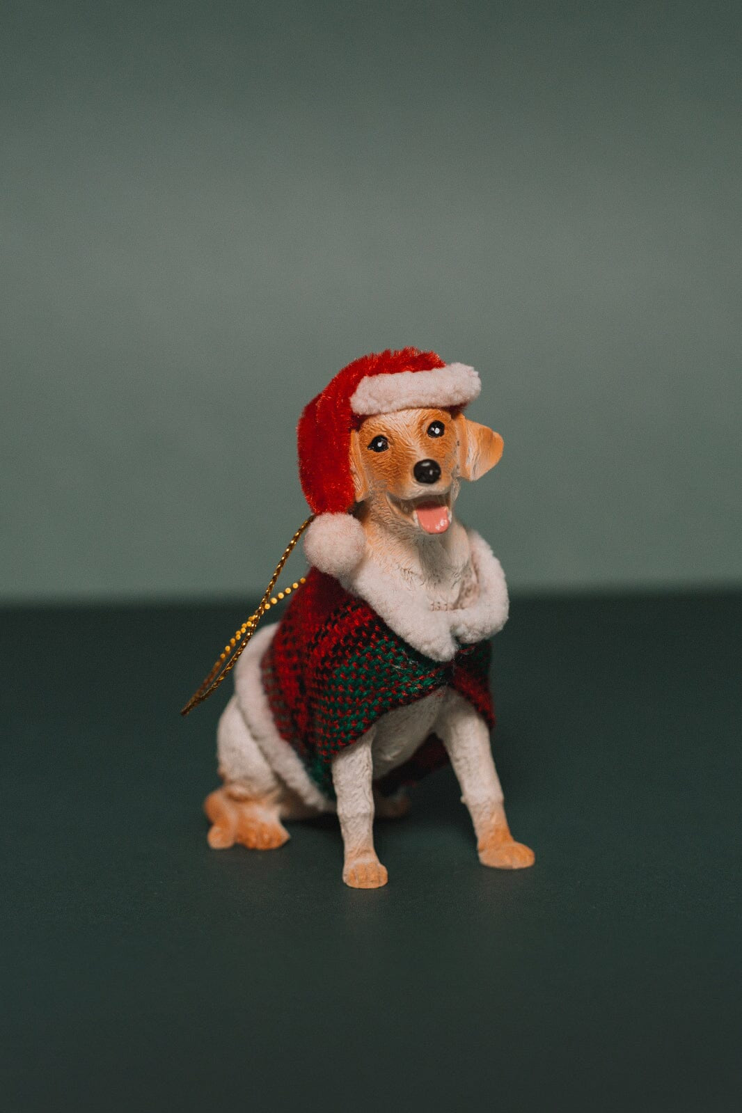 Santa's Puppy Ornament - -