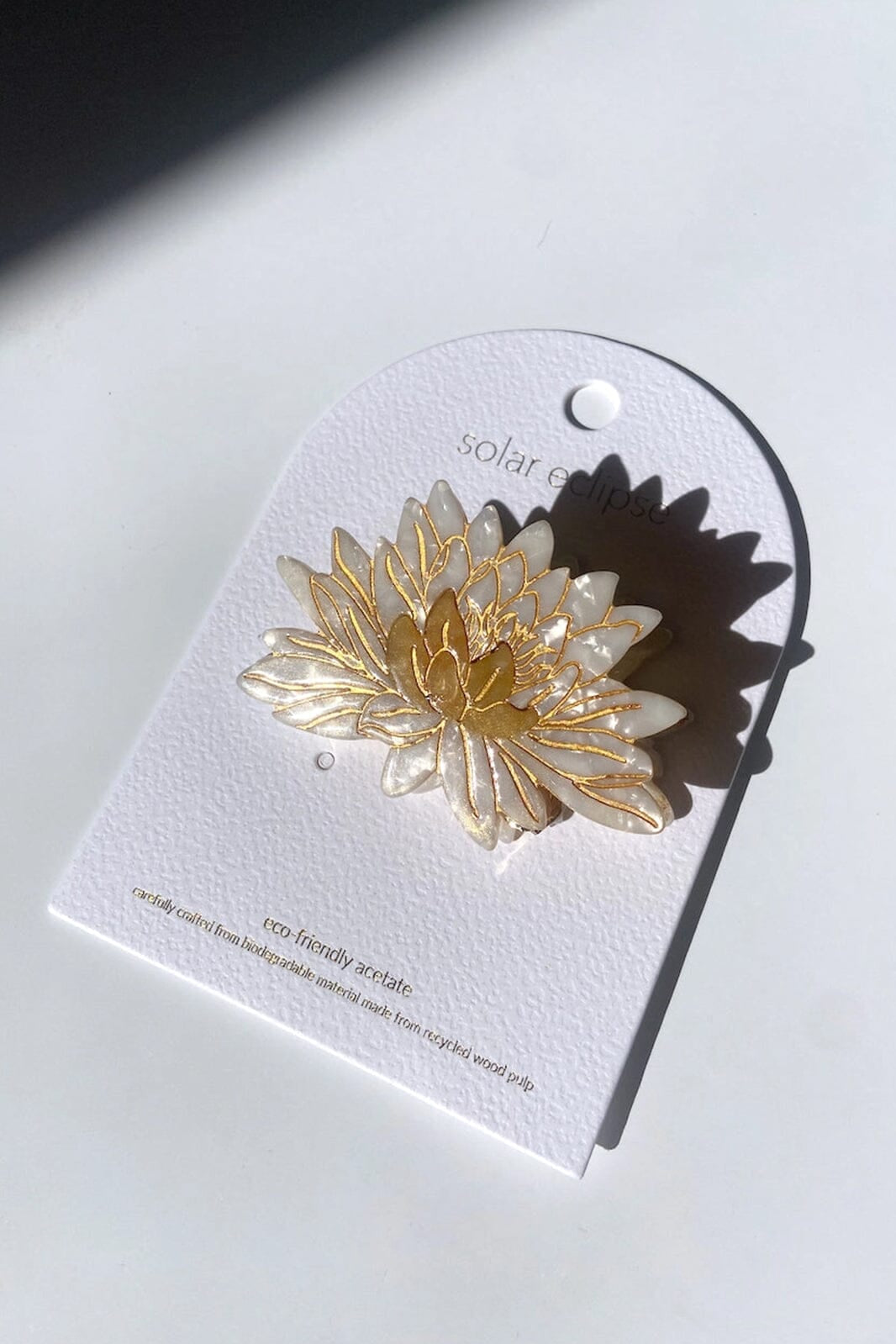 Hand-Painted Water Lily Flower Claw Hair Clip | July - -