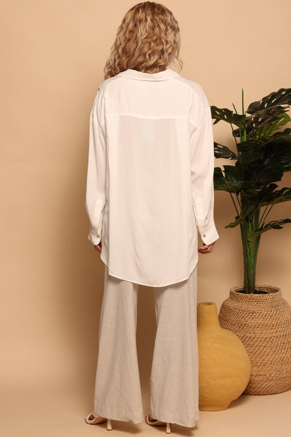 LAYLA OVERSIZED BUTTON DOWN - WHITE - XS