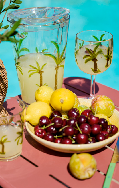16 OZ. ACRYLIC STEMMED WINE GLASS WITH PALM TREES