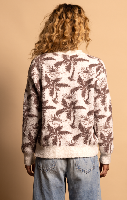 PALM TREE PULLOVER SWEATER - SIESTA SAND