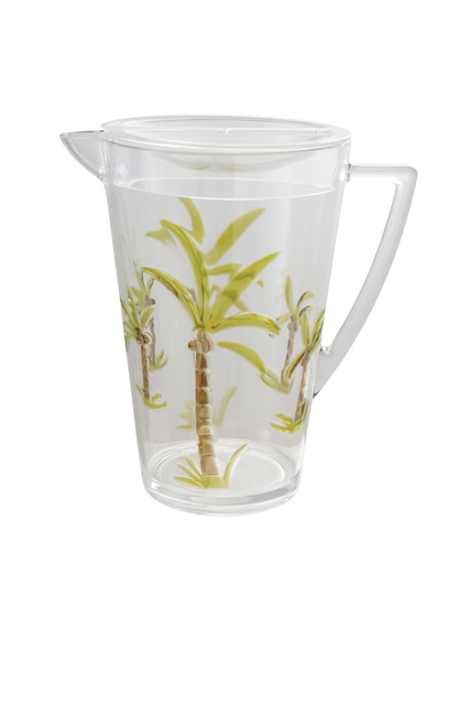 2 1/2 QUART ARCYLIC PITCHER WITH PALM TREES & LID