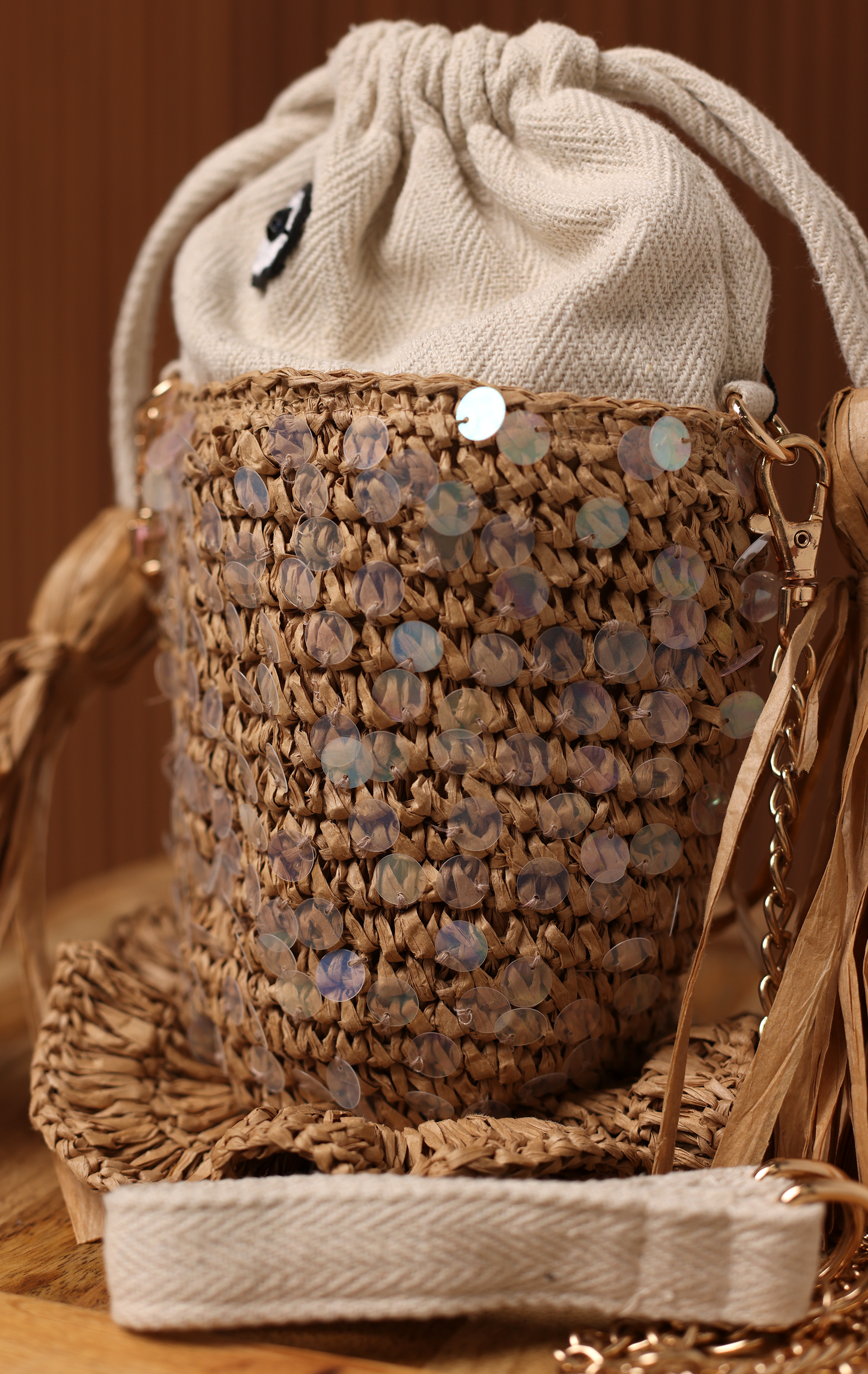 OCEAN WHIMSY RAFFIA FISH BAG
