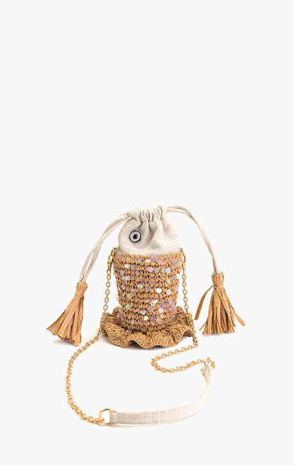 OCEAN WHIMSY RAFFIA FISH BAG