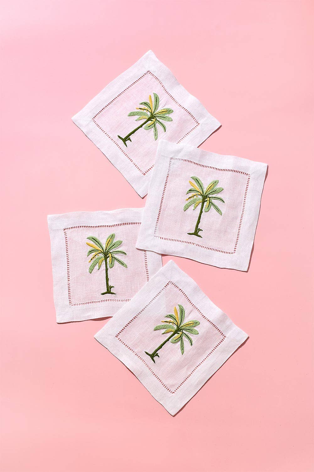 Palm Embroidered Cocktail Napkins | Best Seller!