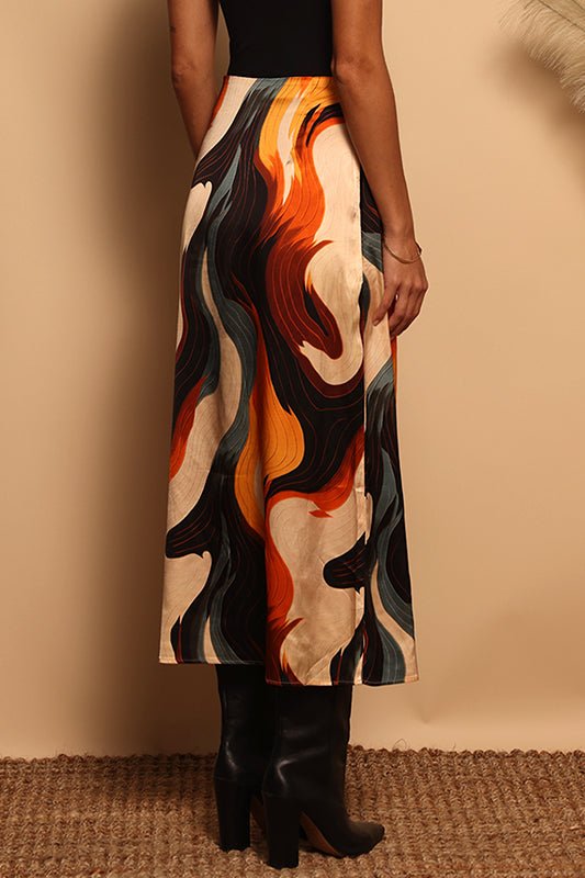 MALDIVES MIDI SLIT SKIRT - CANYON SWIRL - XS