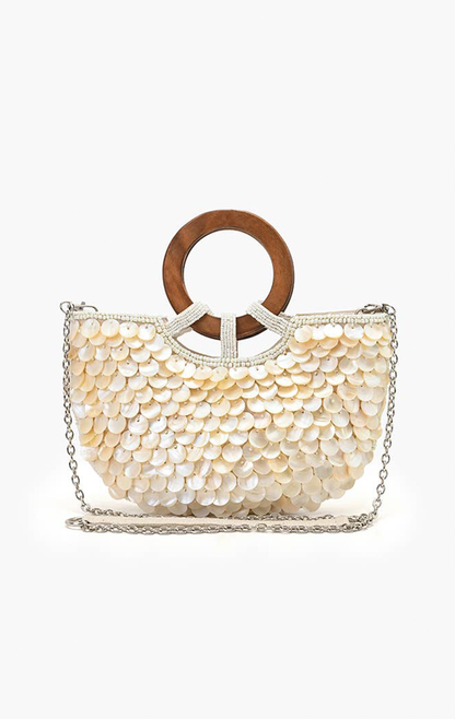 MERMAID SCALE TOP HANDLE BAG