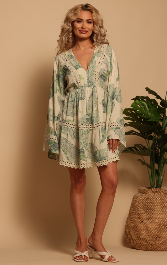 BIRDIE BELL SLEEVE MINI DRESS