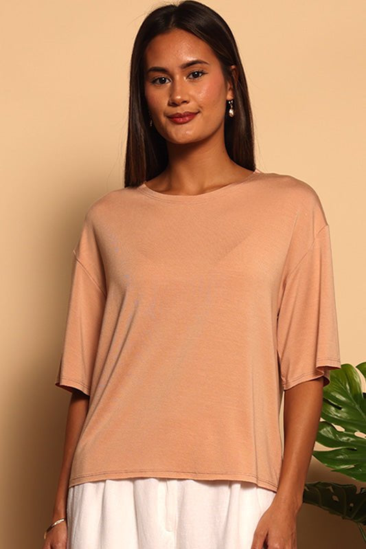 BECCA BOXY TEE - SIROCCO - XS