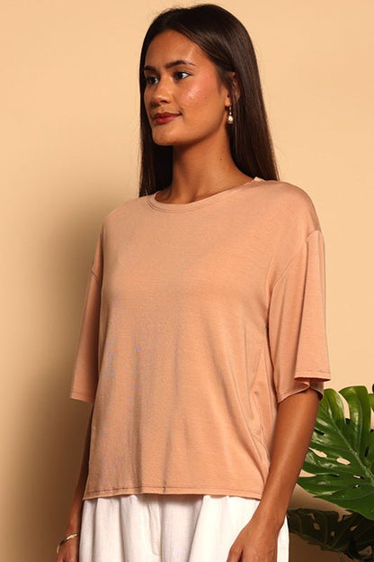 BECCA BOXY TEE - SIROCCO - XS