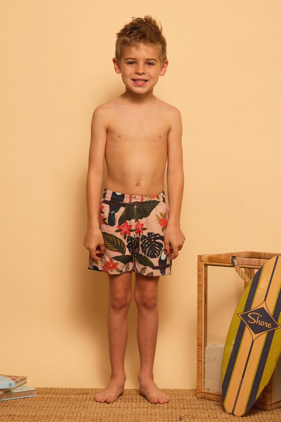 BOYS TIDEWATER VOLLEY BOARDSHORT - TOUCAN - XS