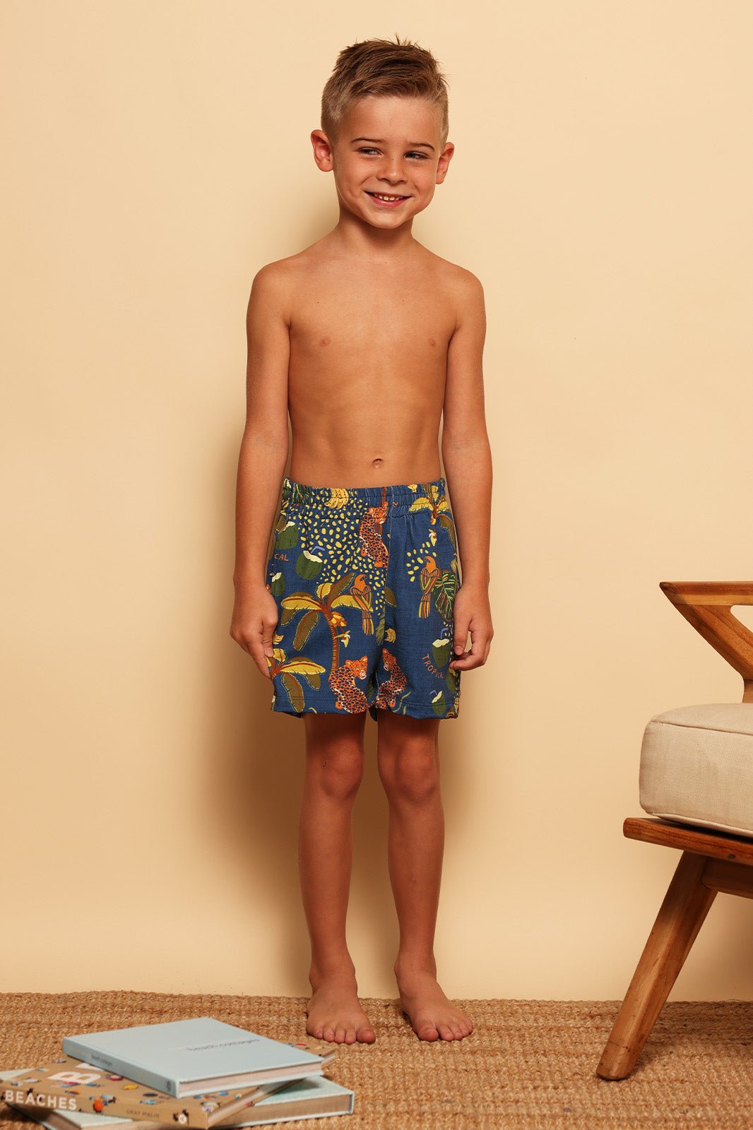 BOYS TIDEWATER VOLLEY BOARDSHORT - TWILIGHT JUNGLE - XS