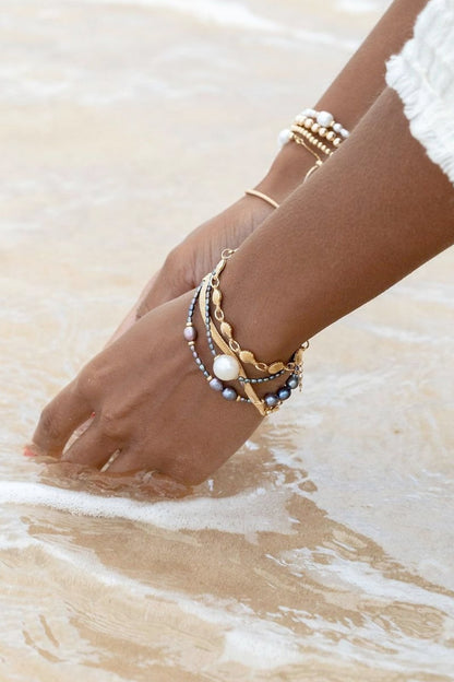 GOLD FILLED SEASHELL CHAIN BRACELET - LEIALOHA - GOLD