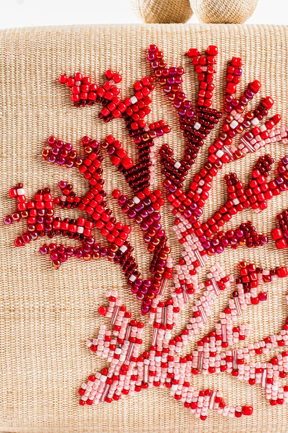 Coral Beaded Clutch | Handmade Tropical Evening Bag