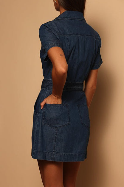 AMBER DENIM MINI - DARK DENIM - XS