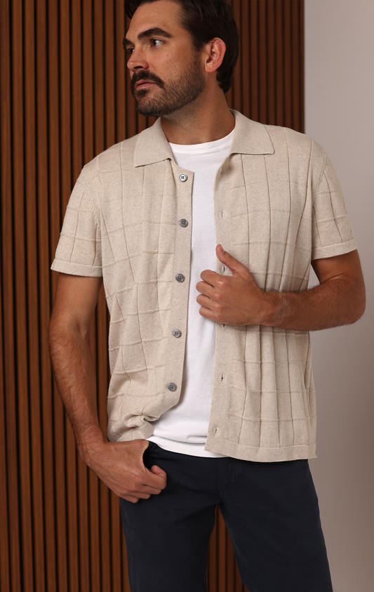DOCKSIDE KNIT BUTTON UP