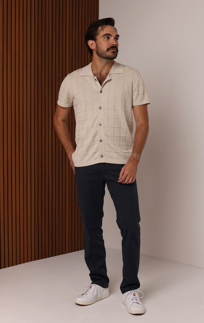 DOCKSIDE KNIT BUTTON UP