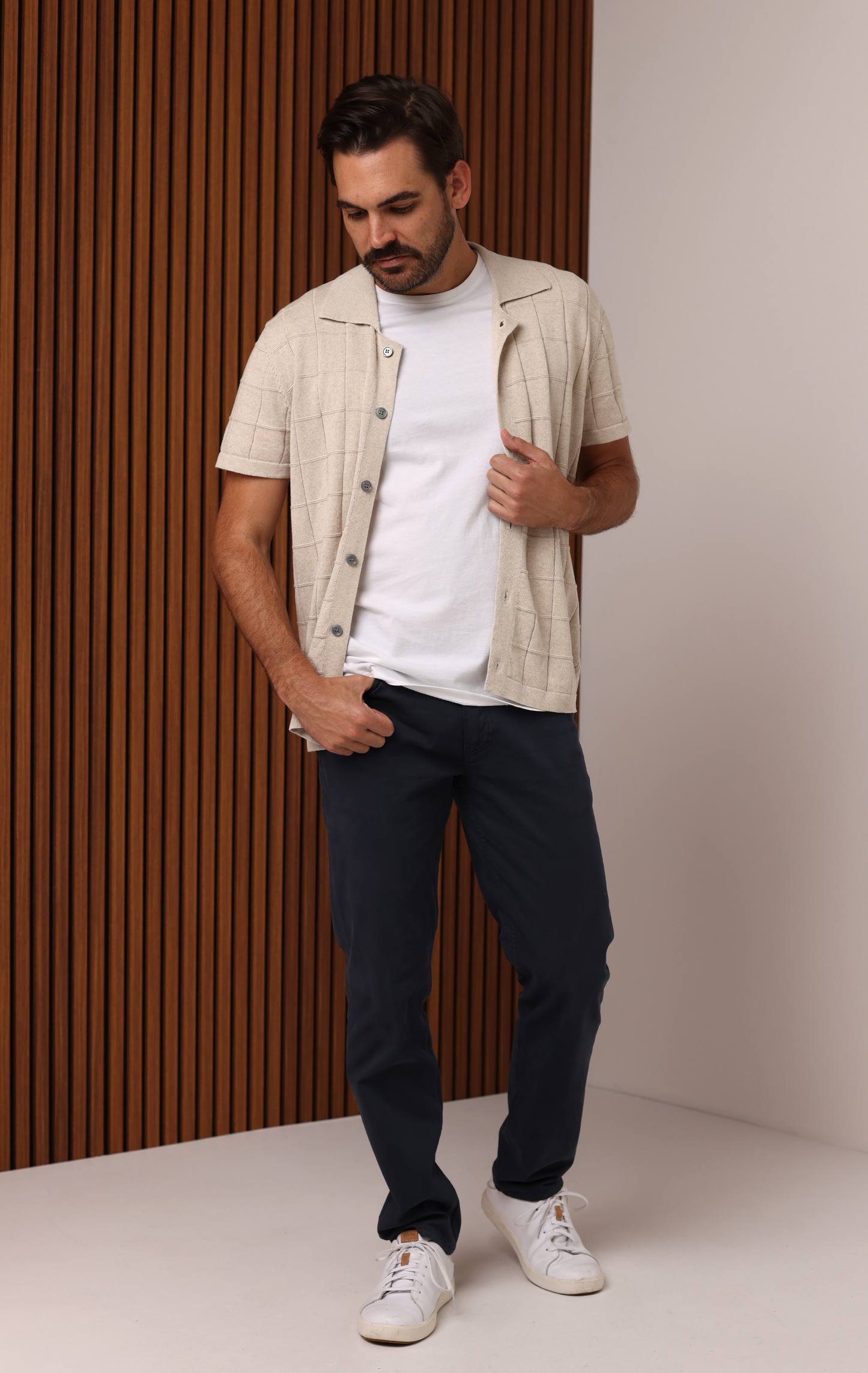 DOCKSIDE KNIT BUTTON UP