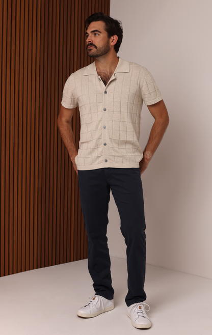 DOCKSIDE KNIT BUTTON UP