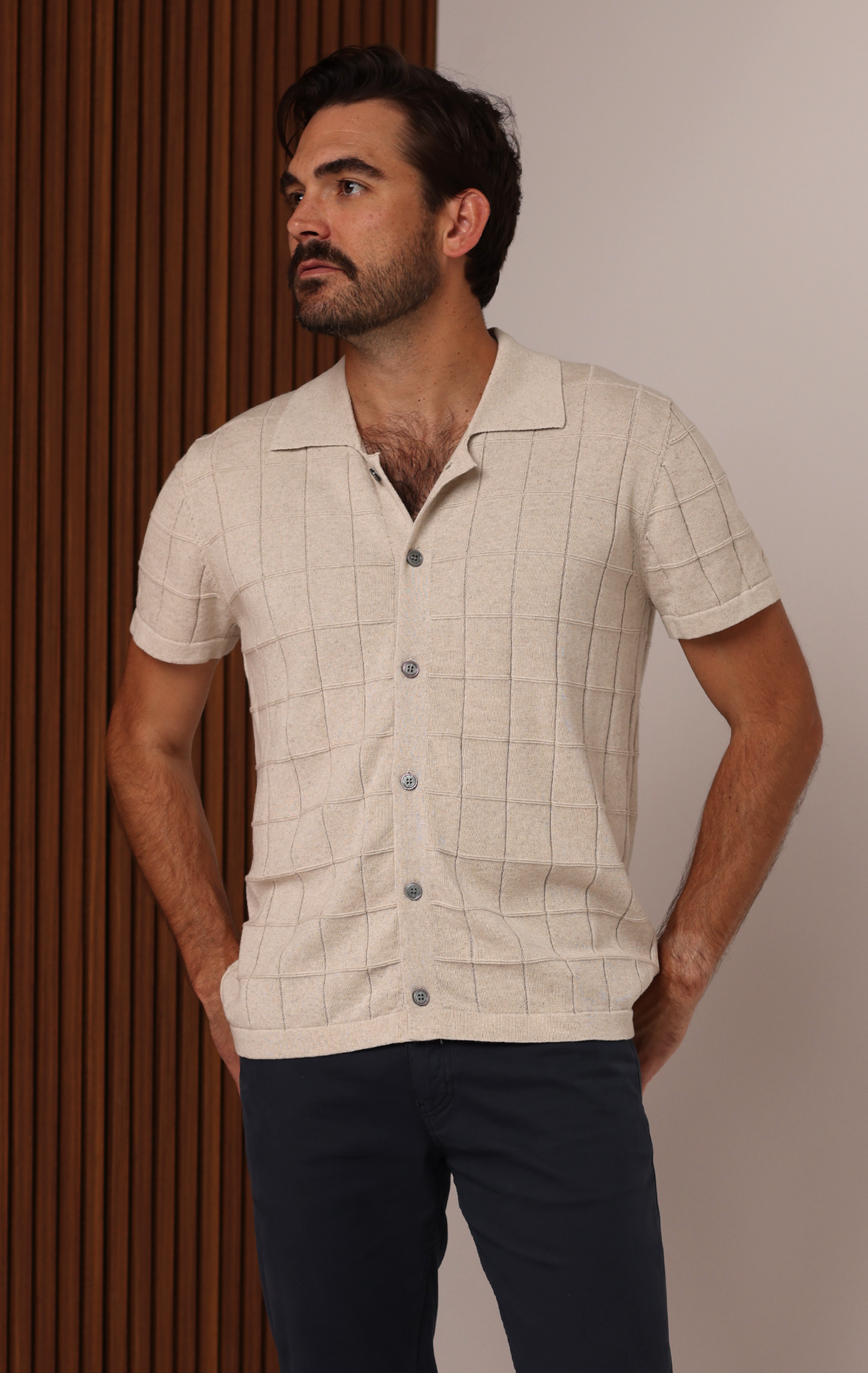 DOCKSIDE KNIT BUTTON UP