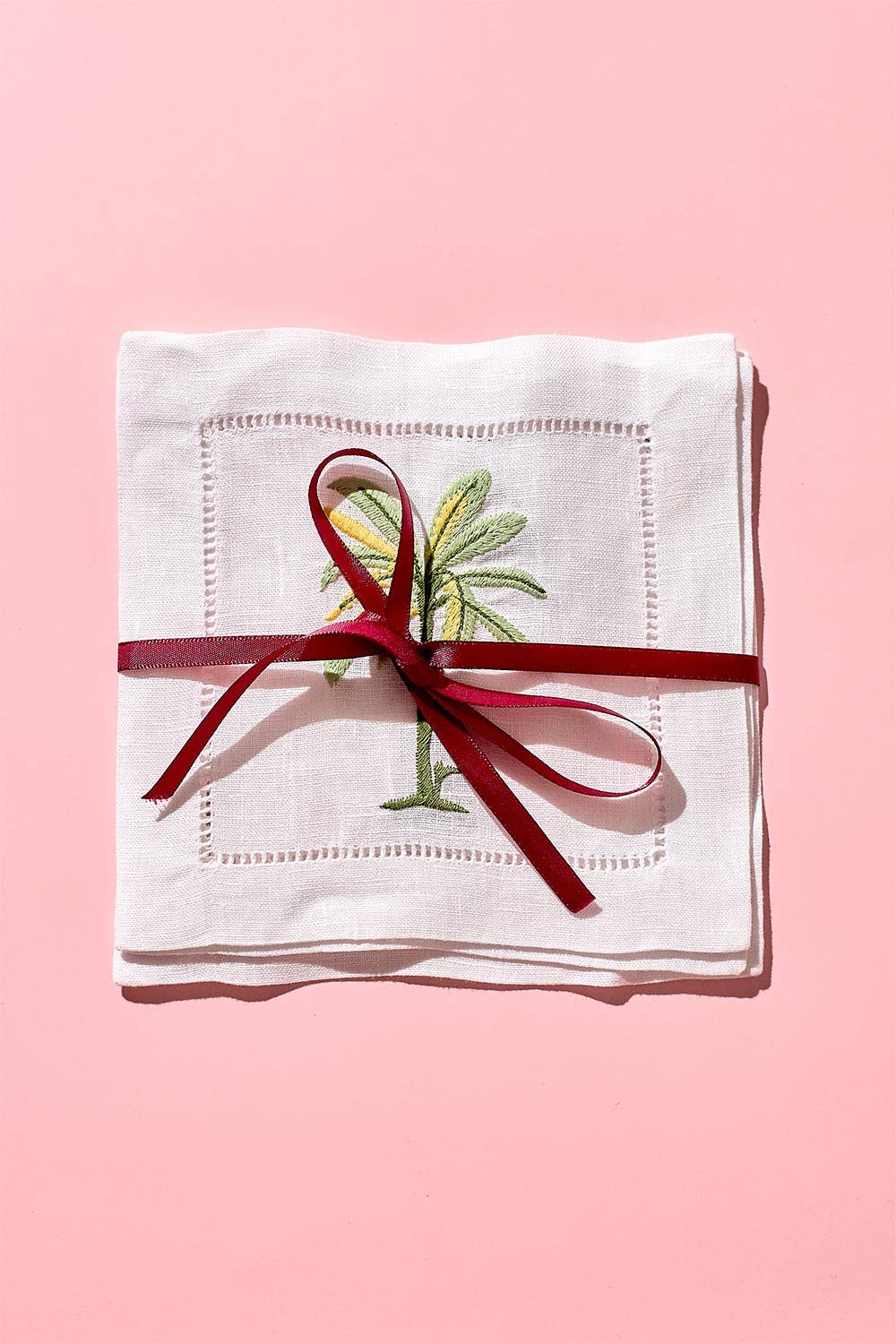 Palm Embroidered Cocktail Napkins | Best Seller!
