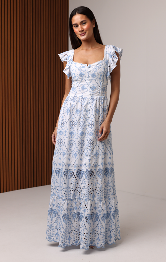 ELISE EYELET MAXI DRESS