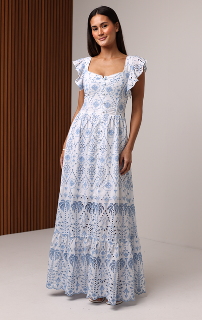 ELISE EYELET MAXI DRESS