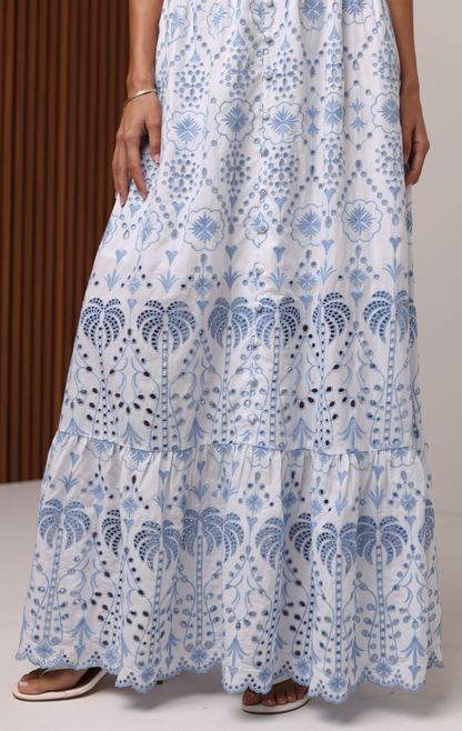 ELISE EYELET MAXI DRESS