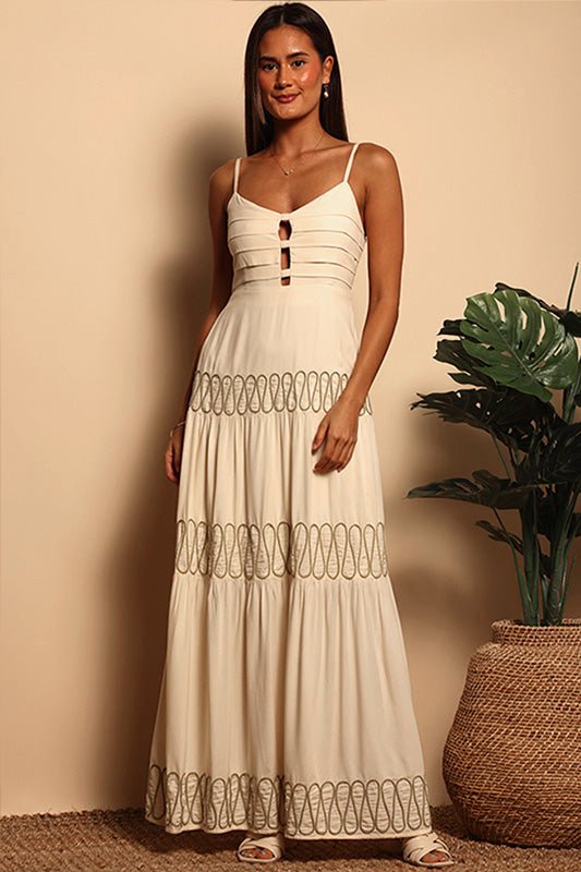 FLORENCE MAXI DRESS - EGGSHELL - XS