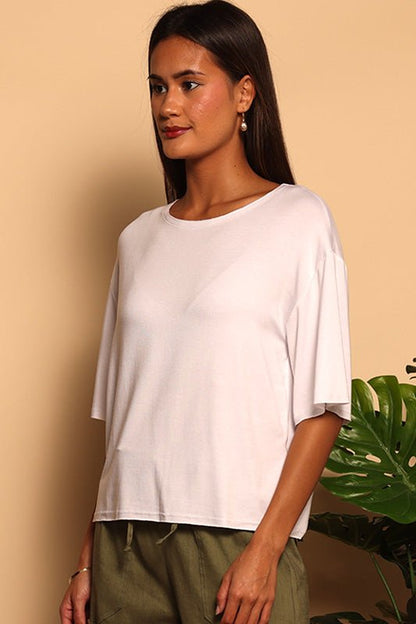 BECCA BOXY TEE - WHITE - XS