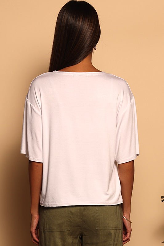 BECCA BOXY TEE - WHITE - XS