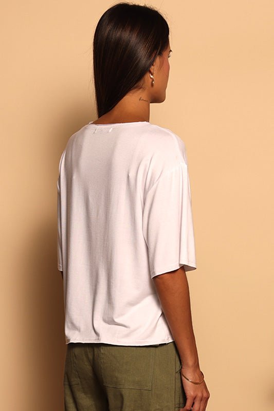 BECCA BOXY TEE - WHITE - XS