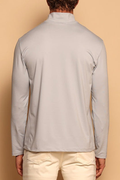 1/4 ZIP PULLOVER - SILVER - S