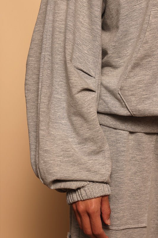 TARA TERRY HOODIE - HEATHER GREY - XS