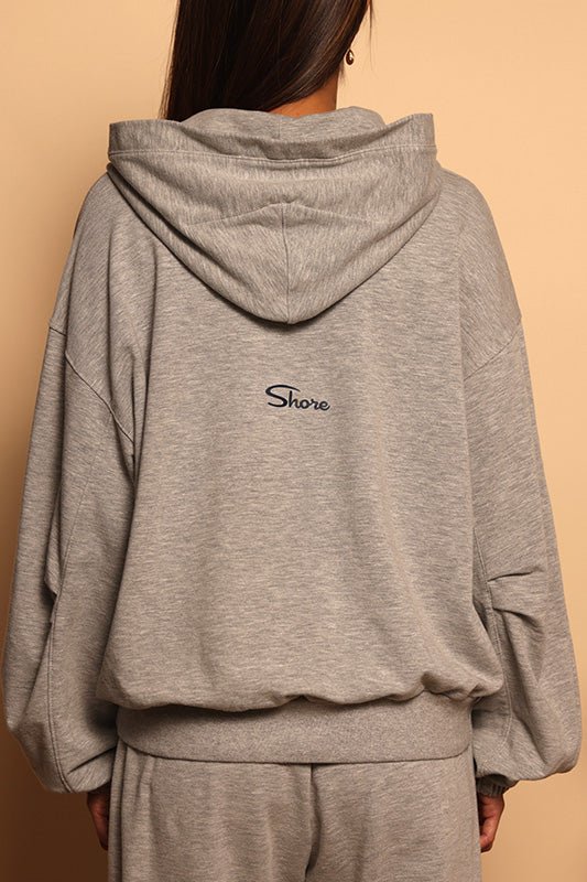 TARA TERRY HOODIE - HEATHER GREY - XS