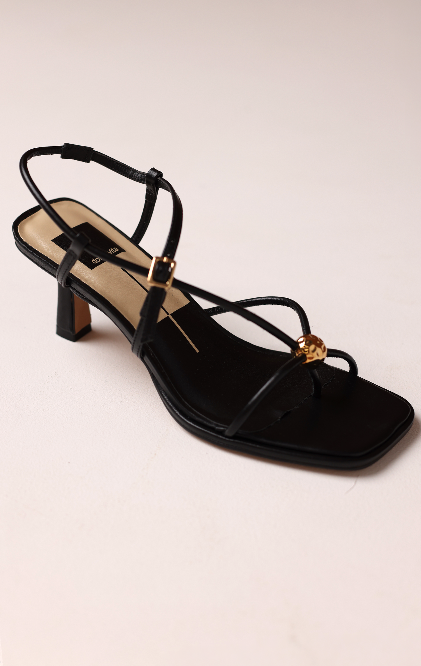 MYLEE HEEL BLACK LEATHER