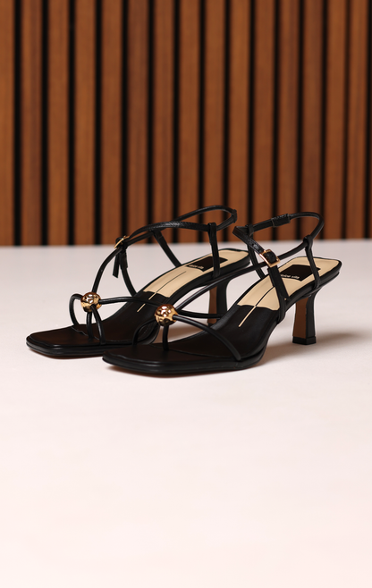 MYLEE HEEL BLACK LEATHER