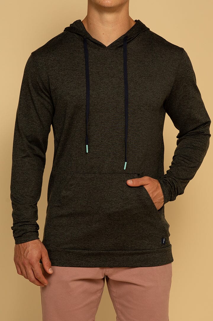 Charcoal Pullover Hoodie For Men - Front Angle
