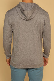 Grey Pullover Hoodie For Men - Back Angle